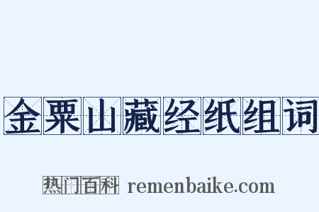 金粟山藏经纸组词是什么意思的图片